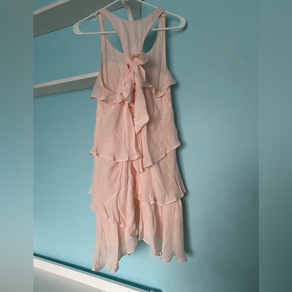 NWOT Layered Ruffle Dress with Bow on the Back (Blush) - Picture 6 of 9